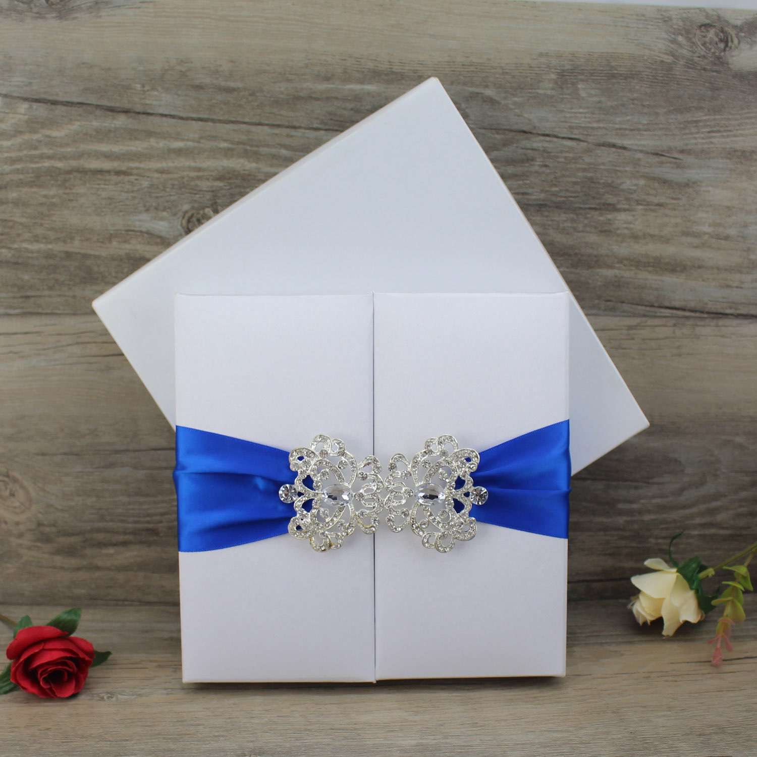 Transparent Acrylic Invitation Card with Silk Box Elegant Wedding Invitation 